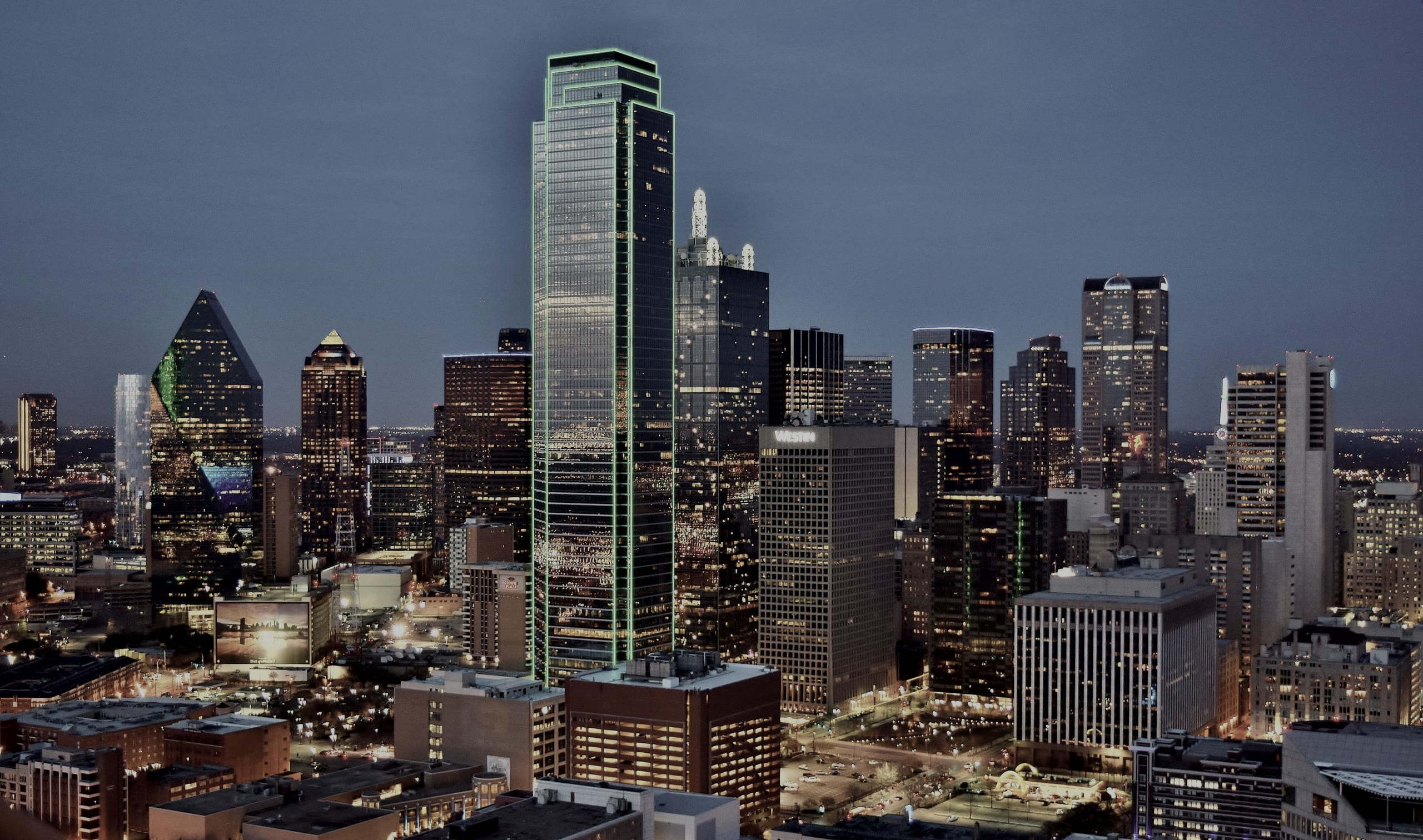 Dallas skyline at night
