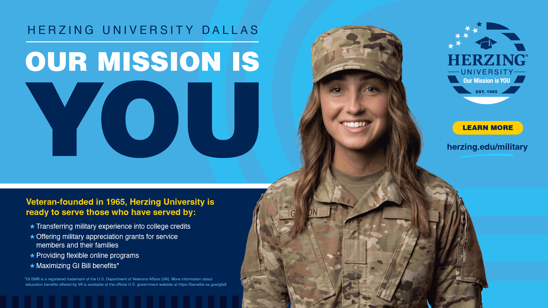 Herzing University Dallas: Our Mission Is You. Veteran-founded in 1965, offering military credit transfer, military appreciation grants, flexible online programs and GI Bill benefits. Learn more.